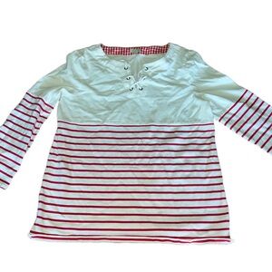 26 Talbots lace front pull over stripes and gingham